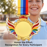 Médaille personnalisée 3D vierge en gros fabriquée en Chine, badge de récompense pour enfants, prix sportif de course, médaille personnalisée pour toute compétition OEM ODM