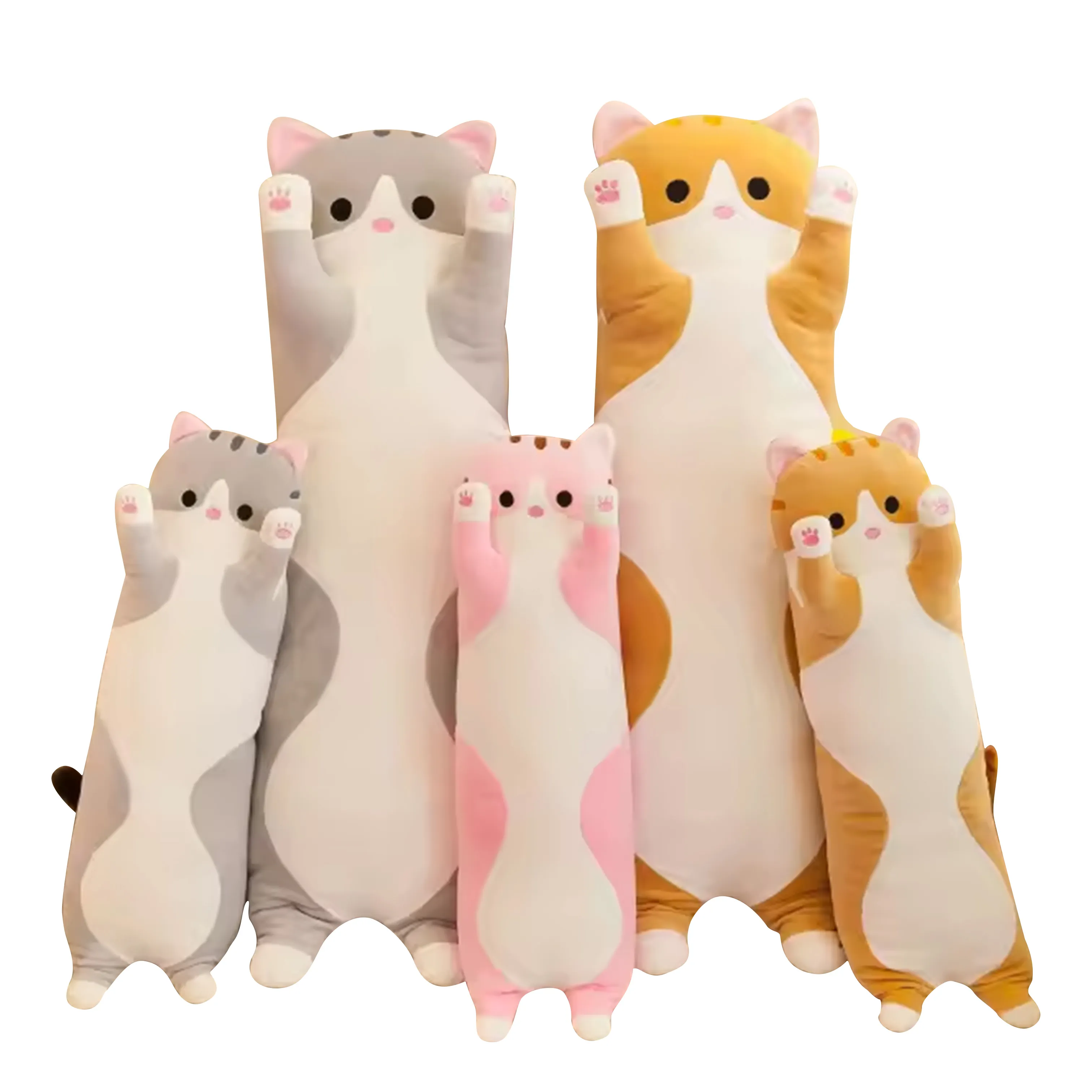 2022 New Style Kids Toys Soft Cat farcito peluche cuscino Cartoon Long Cat Kitten Pillow Sleeping Companion Toys