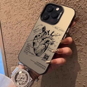 Dsmilk cho 16 Pro Max/17/15/14/13/12/11/xs/x/XR Max sáng tạo phim hoạt hình Robot tim TPU + PC UV sơn điện thoại di động trường hợp - Product Image 2