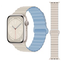 Correa de Reloj de Silicona de Doble Color Magnética con Doble Articulación, Compatible con Todas las Series de Relojes, Moderna