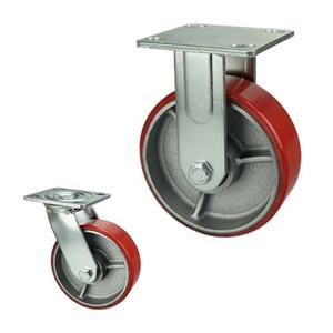 WBD Hersteller 300kg Rollen <span class=keywords><strong>6</strong></span> Zoll PU Rollen Räder Eisenkern Castora Räder - Product Image 1