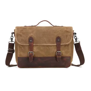 Uitstekende kwaliteit mannen canvas retro canvas crossbody tas bolsa transversale masculina waxed katoenen canvas tas