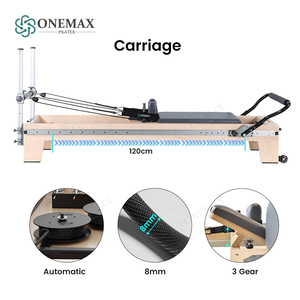 Reformer Pilates ONEMAX en bois d'érable à résistance réglable et à glissière complète pour <span class=keywords><strong>la</strong></span> maison et le studio - Product Image 3