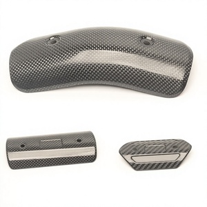 Bouclier thermique d'échappement en fibre de carbone pour moto, 51 mm, résistant aux hautes températures, avec couvercle de fixation - Product Image 3