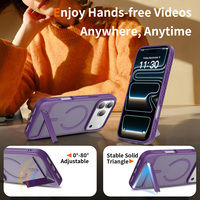Coque de téléphone magnétique violette populaire avec support, toucher doux, antichoc, personnalisable, pour iPhone 18 17 Pro Max, vente en gros