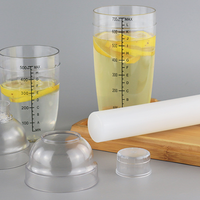 Vente directe d'usine, gobelet shaker en plastique PC de qualité alimentaire, 700 ml et 1000 ml, pour cocktails et boissons aux fruits, outils de bar, usage domestique et commercial