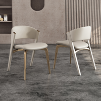 Chaises de salle à manger d'hôtel et de restaurant modernes de luxe fantaisie Design de coussin en cuir multicolore en bois de rose doré