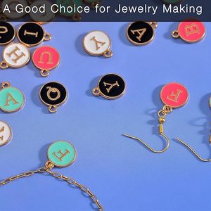 Dijes de Letras del Alfabeto de Esmalte de Doble Cara, Conectores de Aleación Dorada A-Z para Hacer Pulseras, Collares y Joyería DIY - Product Image 4