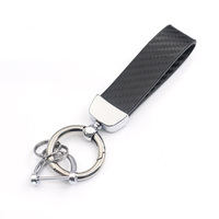 Porte-clés de voiture motif fibre de carbone LOGO personnalisé porte-clés impression couleur pendentif porte-clés en cuir Anti-perte