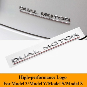 Çift motorlu Logo Tesla modeli 3/S/X/Y 3D yüksek performanslı arka bagaj amblemi etiket rozeti çıkartmaları - Product Image 4