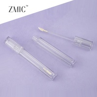 Tubes de brillant à lèvres transparents de 6 ml, tubes carrés minces vides pour brillant à lèvres, contenants en plastique transparent pour rouge à lèvres liquide et blush, vente en gros