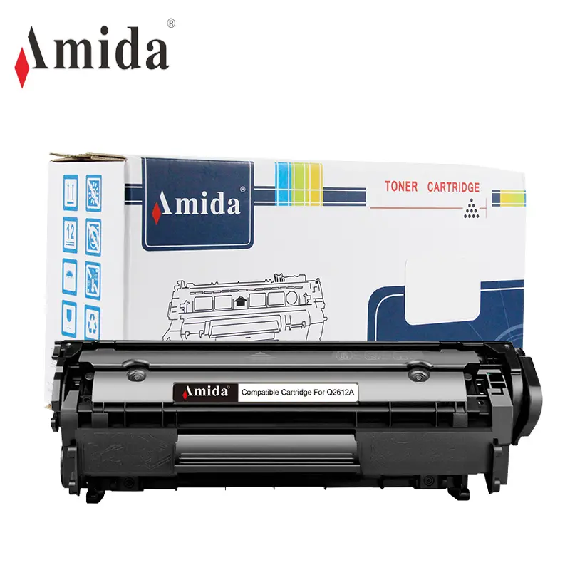 अमिदा Toner कारतूस 12A Q2612A के लिए संगत 1010/1015/1012/3015 प्रिंटर 12A Q2612A