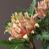 Fleur artificielle en plastique, simulation de Protea Cynaroides géante, fleur de Protea royale pour décoration de table de mariage