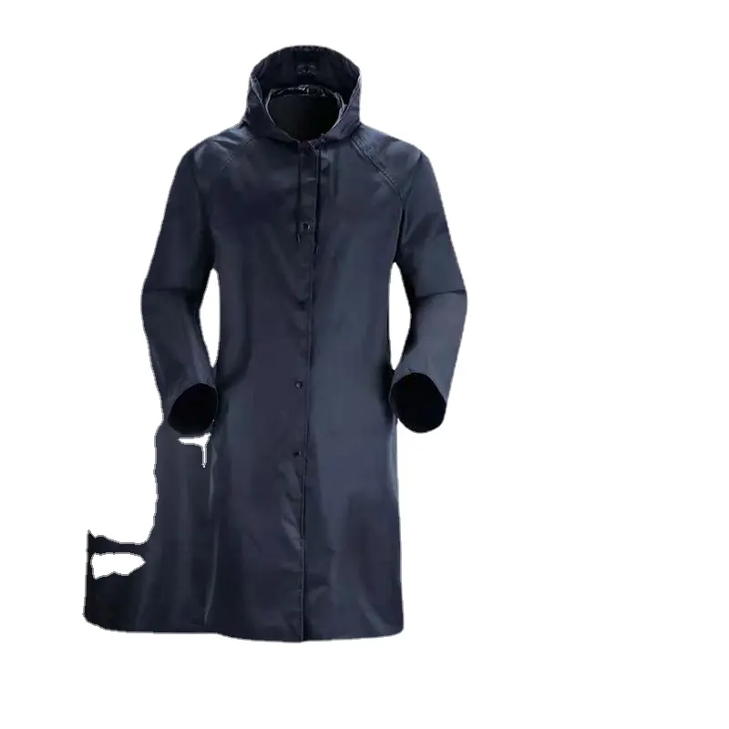 2023 long imperméable à la pluie en tissu oxford une pièce PVC réfléchissant épaissi imperméable complet du corps