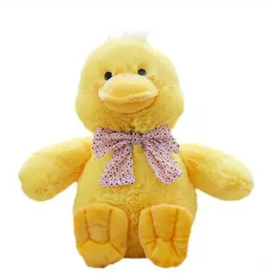 주문 색깔 귀여운 노란 오리 인형은 견면 벨벳 장난감 소녀 아이들 선물을 채웠습니다