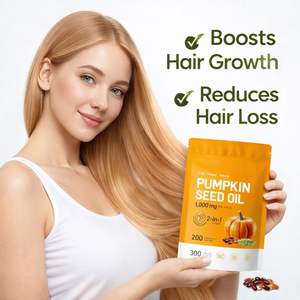 Cápsulas de Aceite de Semillas de Calabaza Orgánico OEM - Prensado en Frío para el Crecimiento del Cabello y Apoyo Inmunológico, Uso en Adultos - Product Image 3