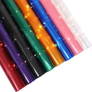 2020 New Arrival Flower Wrapping Paper Transparent Waterproof Glassine Cellophane Paper with LED String Light