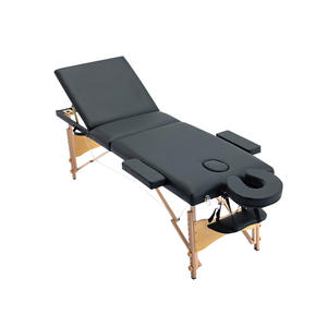 Lit de <span class=keywords><strong>massage</strong></span> pliable en bois à trois volets portable, design moderne, usage polyvalent, lit de physiothérapie de médecine traditionnelle chinoise - Product Image 1