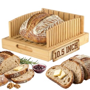 Premium Wood <b>Cutter</b> and Serving Tray 10.5" Extra Wide <b>Bread</b> Slicer for Homemade Artisan Loaves - Product Image 1