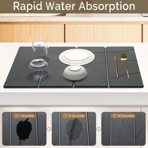Estera de secado de platos de piedra de diatomita absorbente de agua para mostrador de cocina - Product Image 2