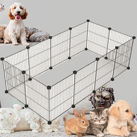Pratique bricolage pliable grille Pet Cage clôture bouton Portable intérieur lapin enceinte modulaire combinaison Cage pour petits animaux