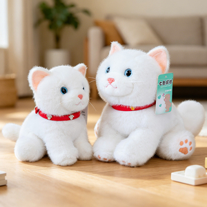 Juguete de Peluche de Gato Realista al por Mayor, Peluche Personalizado de Gato Sentado y Acostado, Muñeco de Gatito Blanco y Negro para Niños y Decoración del Hogar - Product Image 3