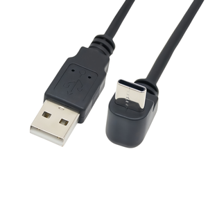 Fabrika USB 2.0 A-Erkek - Tip-C 90 Derece/Yan Bükümlü 3A Hızlı Şarj 1 Metre Kablo, Saf Bakır İletken ve PVC Kılıflı - Product Image 2