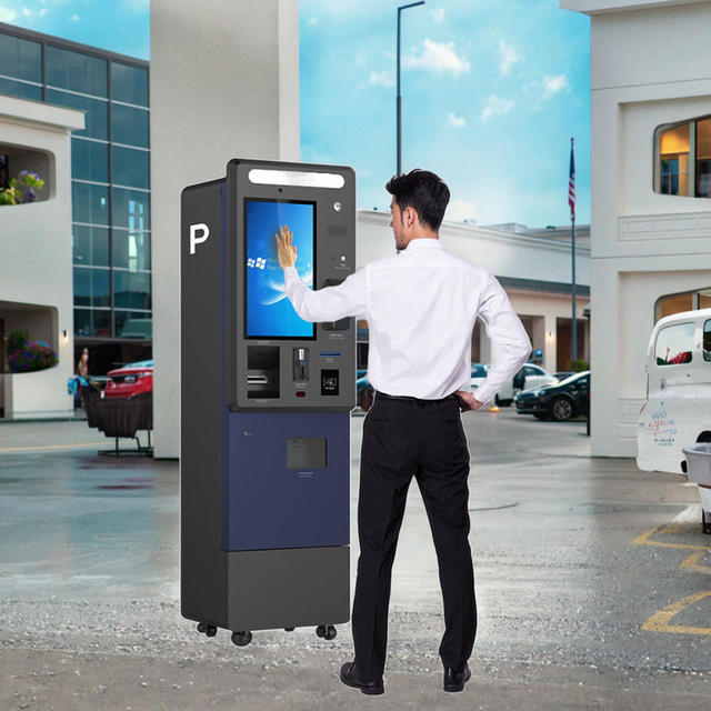 Outdoor Automated Car Parking Ticket System Self-Service Payment Terminal Kiosk Machine Cash Acceptor Barcode Reader for ISP