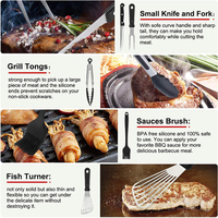 Accessoires de barbecue professionnels, ensemble de 135 pièces en acier inoxydable, outils pour plancha et grill, avec couvercle de cuisson, ensemble de spatules pour barbecue, pour la cuisson