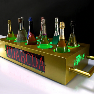 Estante de exhibición de botellas personalizado Champagne Chariot Alcohol Whisky Rum 10 botellas Glory Wine Tequila Vodka Demonstrator - Product Image 1