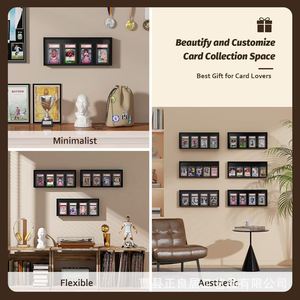 Wooden <b>Wall</b> Mounted Player Card <b>Display</b> Box Acrylic Baffle Storage <b>Case</b> For Collectibles 2L Capacity - Product Image 3