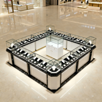 Kios Display Kabinet Logam LED Mewah Modern dengan Etalase Perhiasan Ramah Lingkungan yang Dapat Disesuaikan
