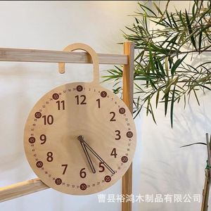 Wooden Wall Clock <b>Round</b> Minimalist Design <b>Battery</b> Powered Quartz Home Decoration Guesthouse Room Ornament - Product Image 4