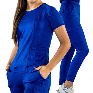 Uniforme de Trabajo para Mujer YH Personalizado, Color Caqui, Estilo Revolucionario, Top Tipo Blusa Cruzada, Uniforme de Enfermera Cómodo con Tela Tejida, Conjuntos de Uniformes Médicos - Product Image 1