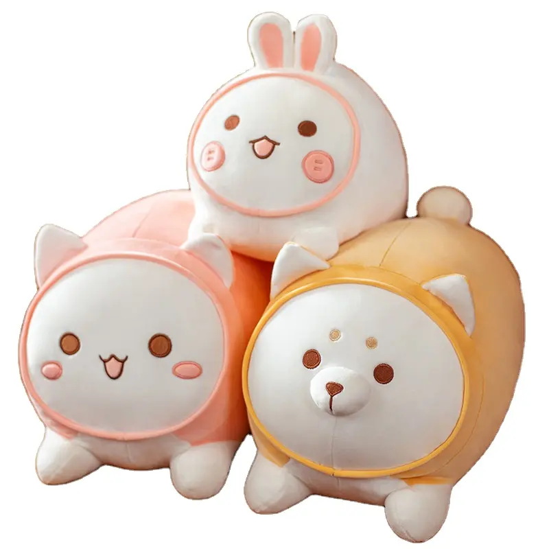 Venta al por mayor 30-50cn Super suave lindo gato gordo japonés conejo perro peluche gato largo felpa almohada cama muñeca para dormir almohada para abrazar