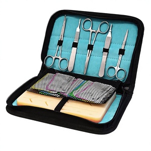 Kit de Práctica de Sutura Cutánea, Set de Entrenamiento para Estudiantes de Cirugía, Almohadilla de Acero Inoxidable, Hilo de Sutura, Kit de Instrumentos con Estuche, Alta Calidad - Product Image 1