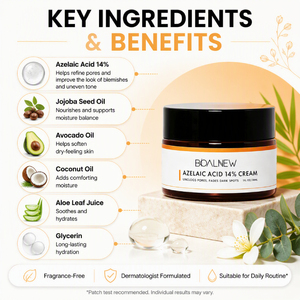 Crème Visage OEM 14% Acide Azélaïque Anti-acné, Éclaircissante, Traitement des Cicatrices Cutanées, Rafraîchissante, Estompe les Cicatrices et les Taches Brunes - Product Image 3