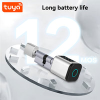 Serrure de porte électronique intelligente Tuya Smart BLE avec empreinte digitale + mot de passe, déverrouillage par empreinte digitale, mot de passe, carte IC, clé, application PST-PURA