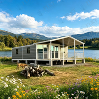 Maison conteneur préfabriquée extensible FLKT 20 pieds 40 pieds, ignifuge, résistante aux intempéries, design moderne, villa modulaire, salon