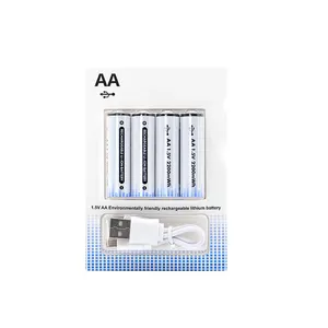 3a aa Rechargeable Li-ion batteries type c micro USB charging 1.5v li-ion rechargeable aa 3a battery 1.5V