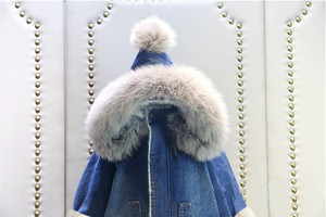 Giacche in Denim Lunghe Invernali per Bambine con Colletto in <span class=keywords><strong>Pelliccia</strong></span> Morbida, Impermeabili, Prezzo di Fabbrica per Vendita all'Ingrosso - Product Image 5