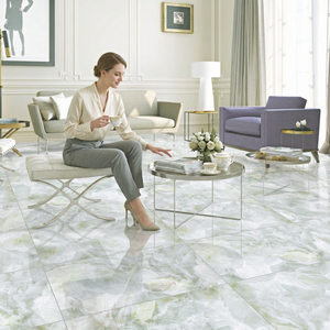 Glossy Fully Glazed Porcelain Floor Tiles Grofler Green 600x1200mm Grey Stone Interior Flooring - Product Image 6