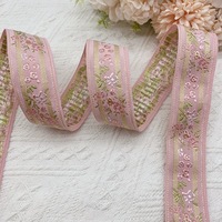 Accessoires de broderie jacquard de style ethnique national traditionnel pour vêtements et cheveux, nœuds DIY en gros