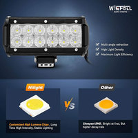 Nouveau projecteur de travail LED Winfull 7 pouces 36W 12 LED double rangée 12000LM 12-24V pour tracteur, bateau, SUV, VTT