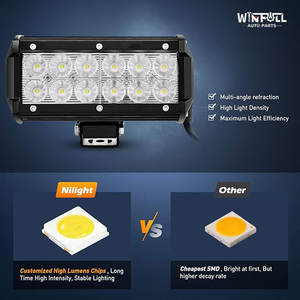 Nouvelle lampe de travail LED de 7 pouces, 36W, 12 LED, double rangée, 12000LM, pour pare-chocs tout-terrain, phare antibrouillard pour tracteur, bateau, SUV, VTT - Product Image 3