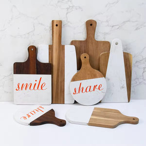Planche à découper personnalisée en <span class=keywords><strong>marbre</strong></span> et bois d'acacia, plateau à fromage de Noël, <span class=keywords><strong>plaque</strong></span> de service simple en roche blanche imprimée - Product Image 3
