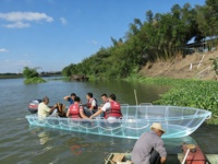 Bateau transparent avec fond transparent durable, kayak pour lacs et rivières, garantie 1 an, bateau à rames en matériau PC