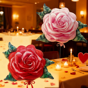 Ballons en feuille d'aluminium à motif de rose peinte à l'huile <span class=keywords><strong>pour</strong></span> décorations élégantes de propositions de mariage - Product Image 4