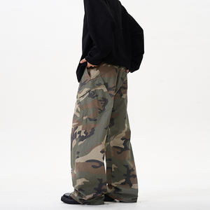 Nouveau pantalon en jean pour homme, style streetwear automne hiver été 2026, coupe ample droite, avec empiècements en forme de cylindre et d'<span class=keywords><strong>arc</strong></span>, délavé vintage - Product Image 2