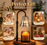 Lampe chauffe-bougie vintage avec minuterie et variateur d'intensité, hauteur réglable, cadeaux de Noël et d'anniversaire pour femmes, mamans, elle, cadeau de pendaison de crémaillère